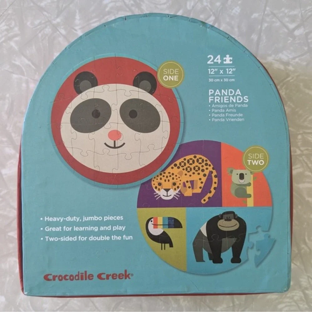Crocodile‎ Creek Panda Friends Two Sided 24 Piece Puzzle Kids Ages 3+